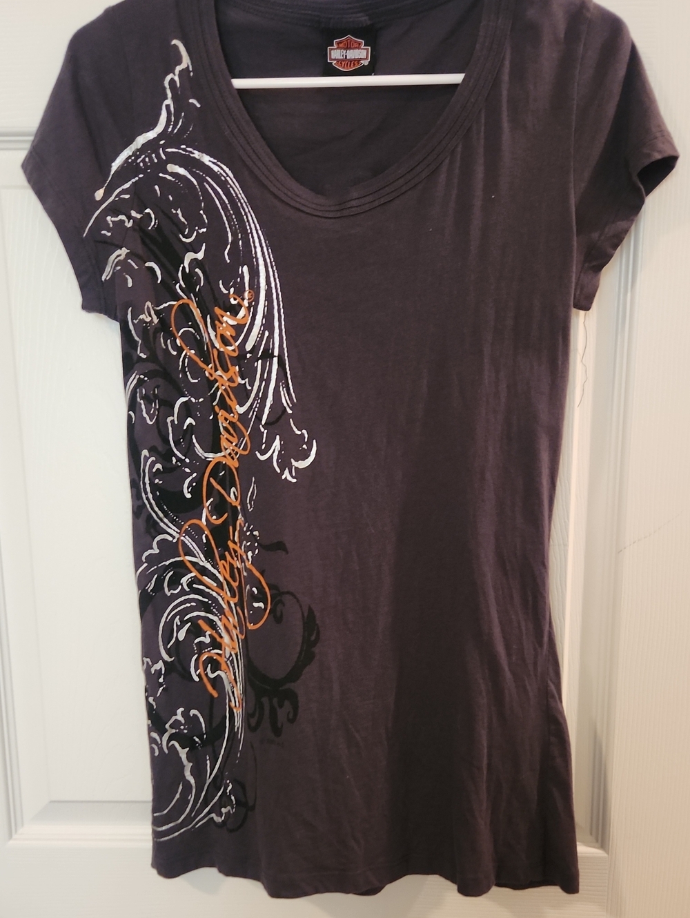 Harley-Davidson Women's Dark Gray Graphic Scoop Neck Tee